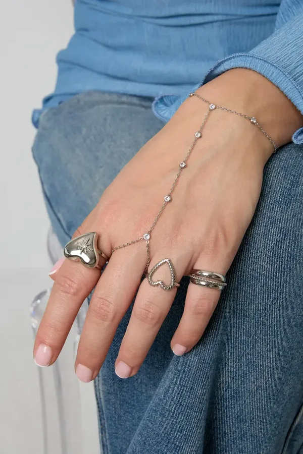 Hand Chain With Round Stones