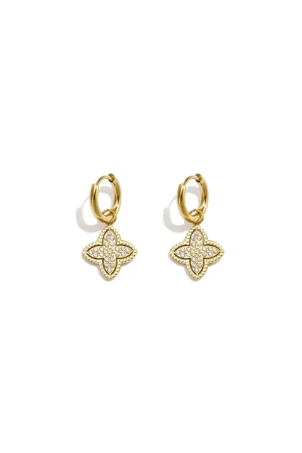 Dangle Earrings With A Four-Leaf Clover