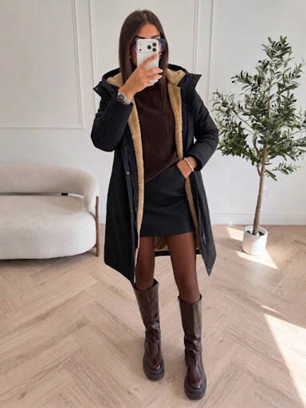 Veste parkas noir précommande