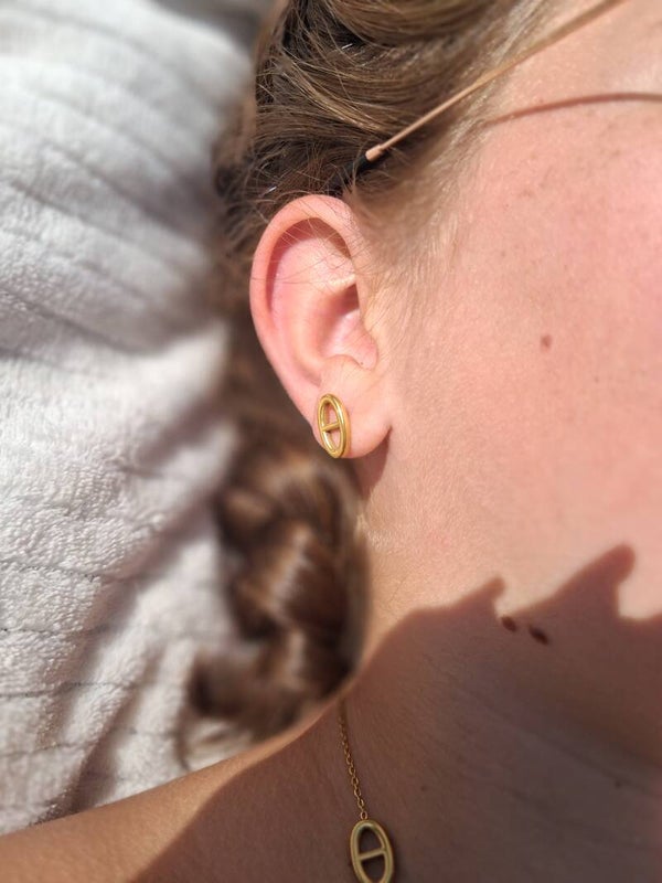 Boucles d’oreilles maille marine