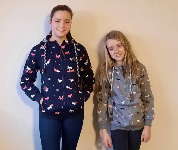 Hoodie met rits - Blauw of Grijs