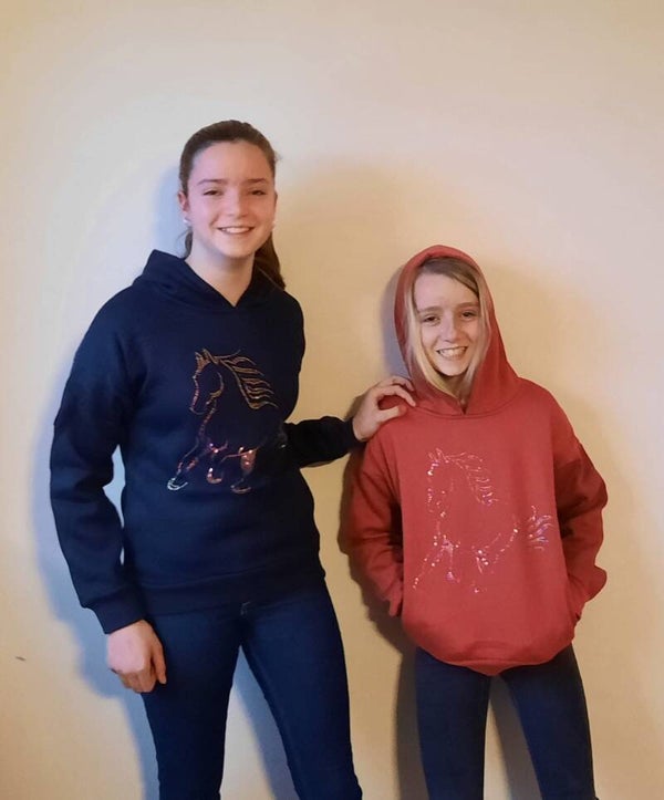 Hoodie Running Horse - oranjerood