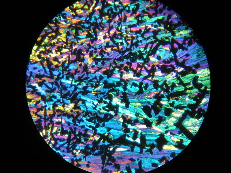 Meteorite Under Polarized Light