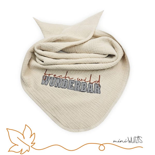 XXL Musselintuch "Wild, frech, Wunderbar"