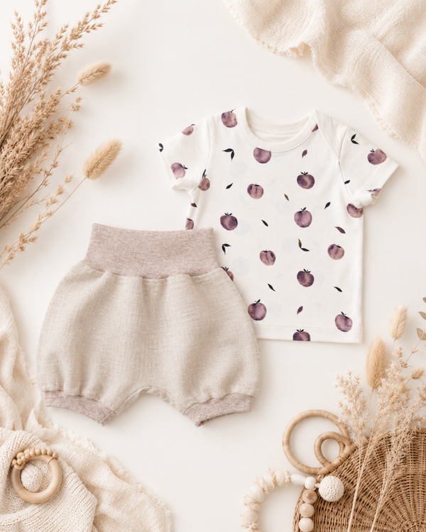 Babyset Leinenshorts und Shirt 56-62
