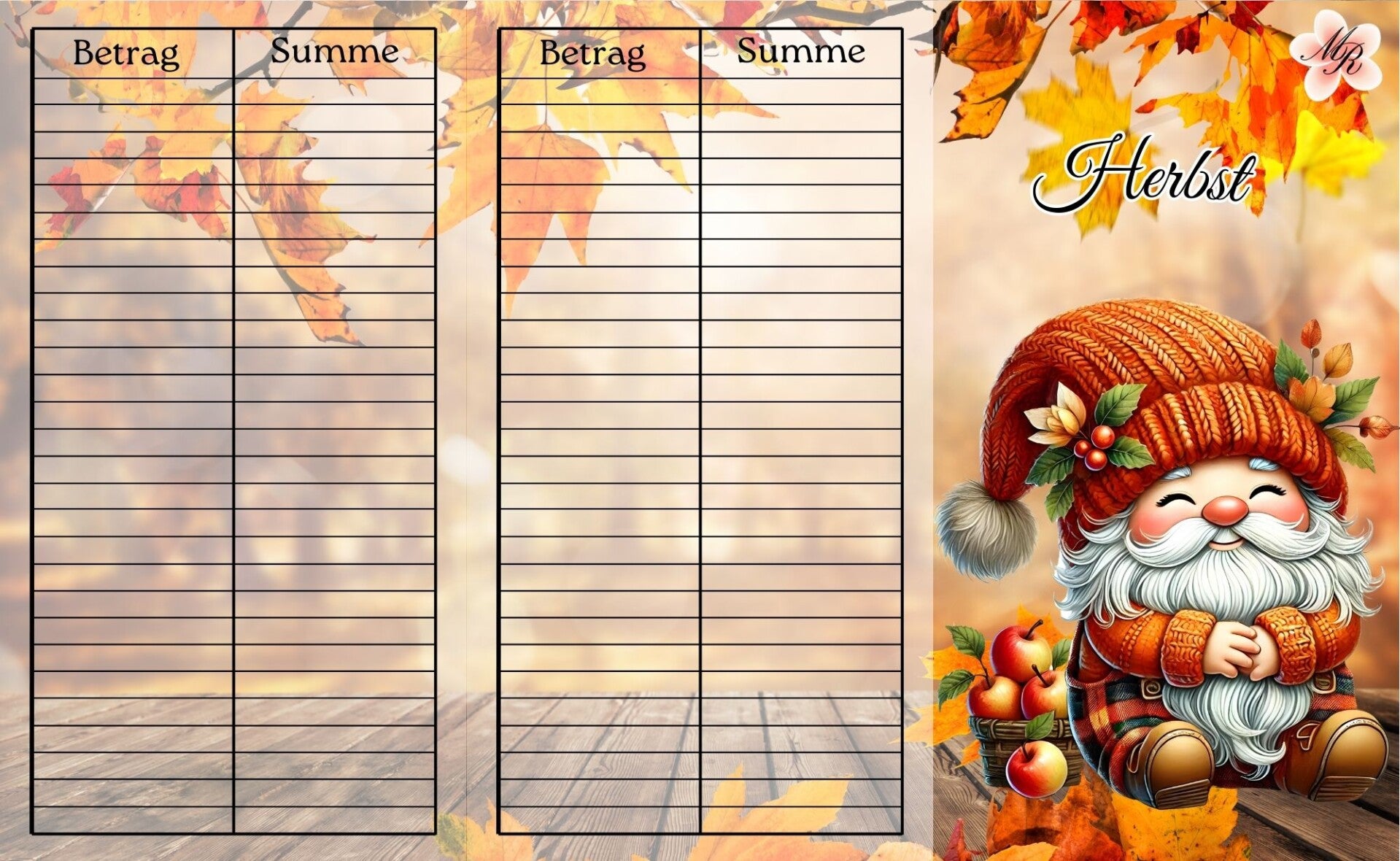 Klappkarte A20 Herbst