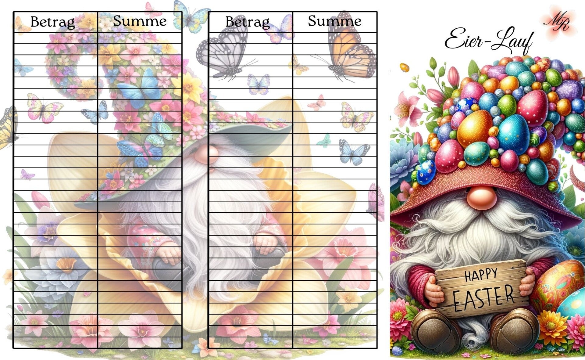 Klappkarte A23 Eierlauf