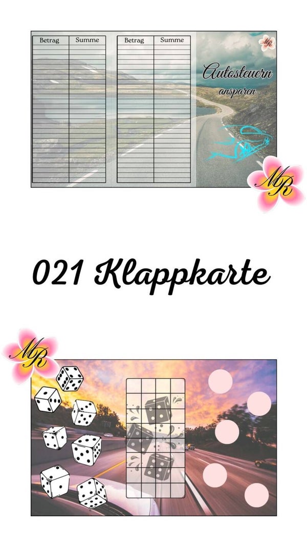 Klappkarte 021 Autosteuern ansparen