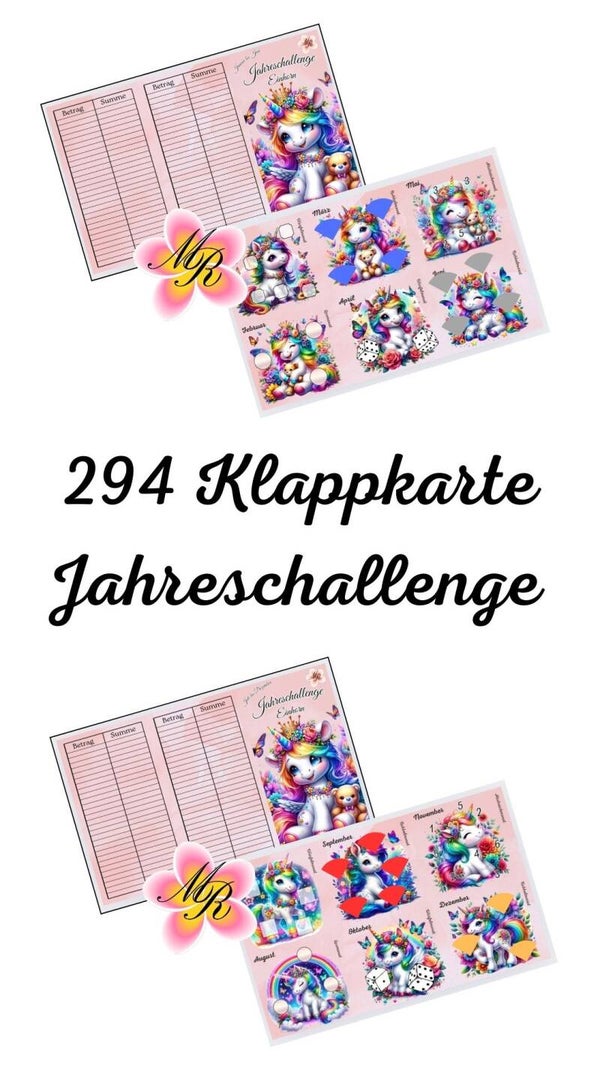 Klappkarte Jahreschallenge 294 Einhorn