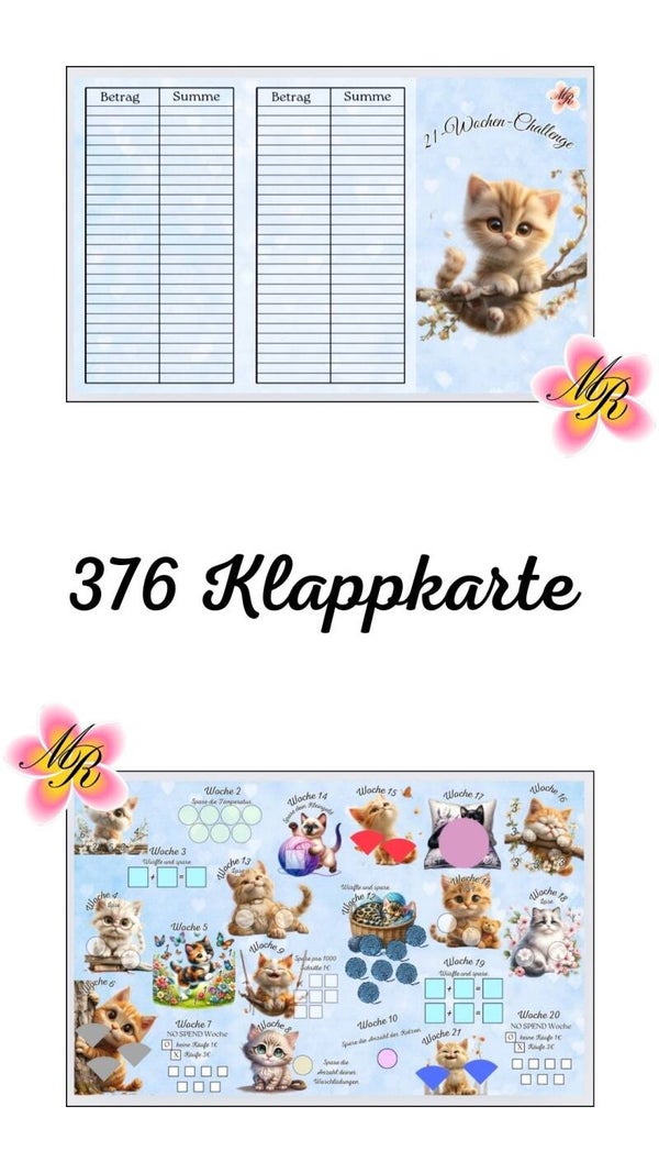 Klappkarte 376 21-Wochen-Challenge Katze