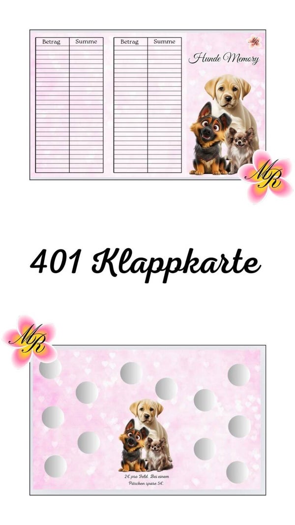 Klappkarte 401 Hunde Memory