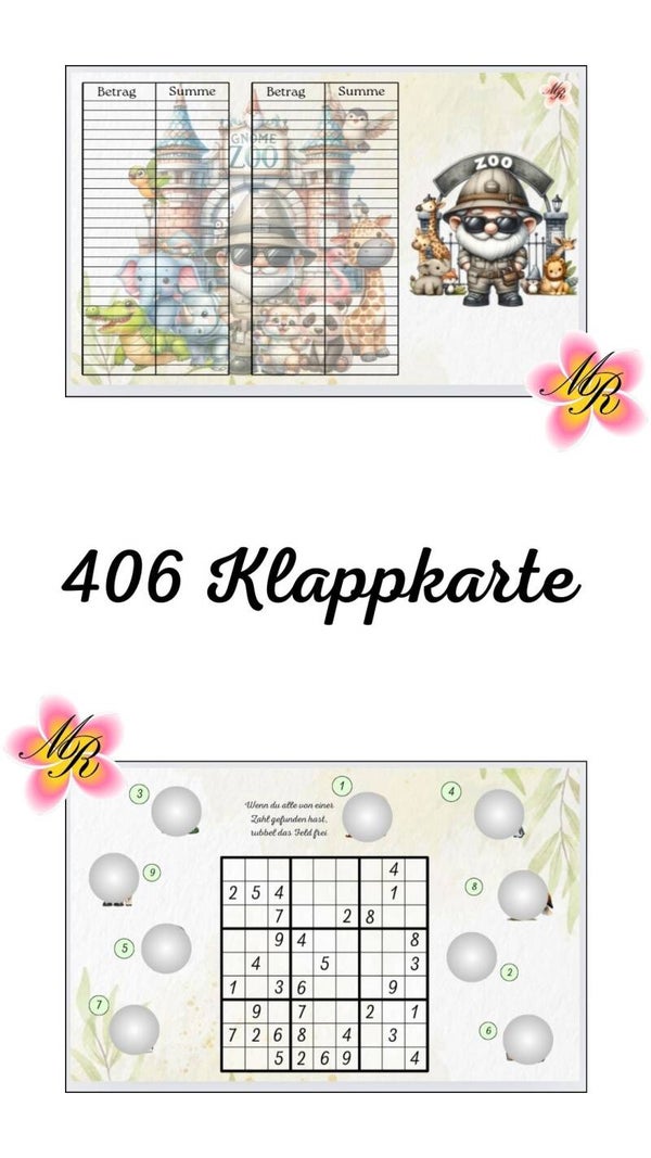 Klappkarte 406 Gnome Sudoku