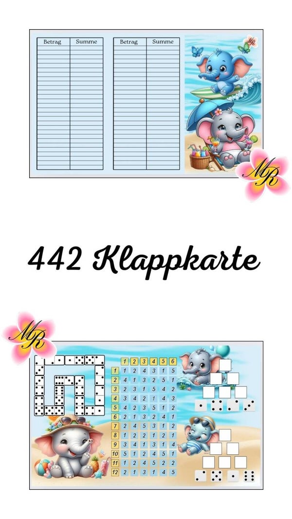 Klappkarte 442 Elefanten Bingo