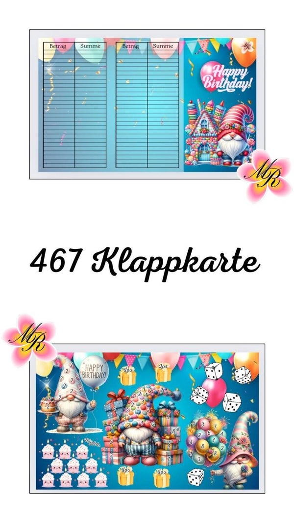 Klappkarte 467 Happy Birthday Gnome