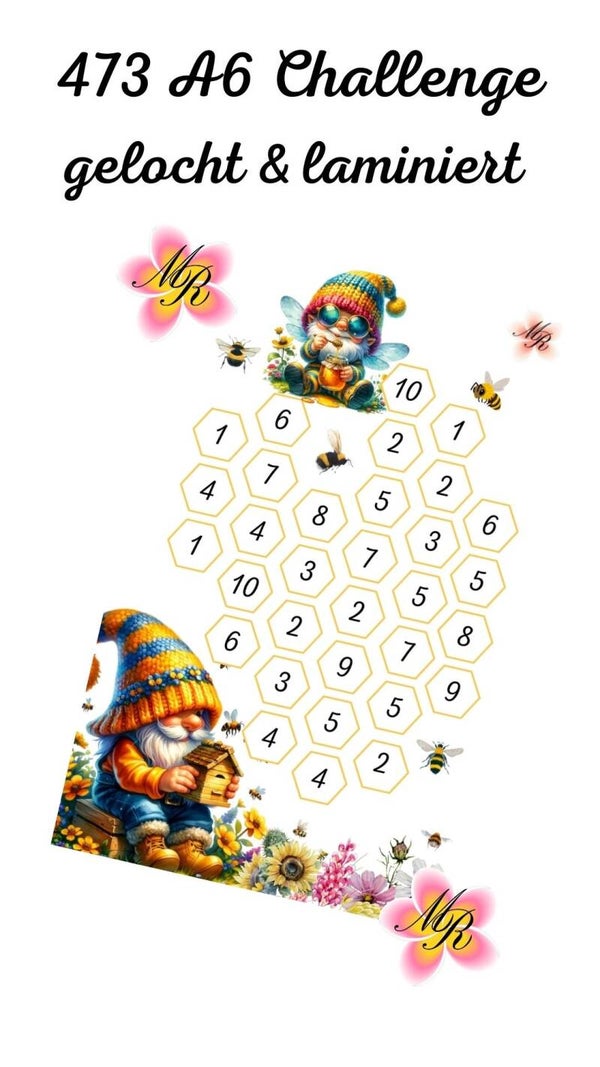 A6 Challenge 473 Bienen-Gnome abstreichen