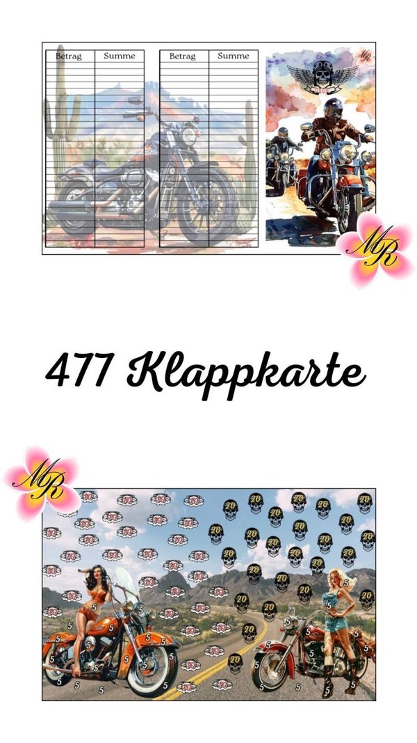 Klappkarte 477 Bikergirl 500€/1000€