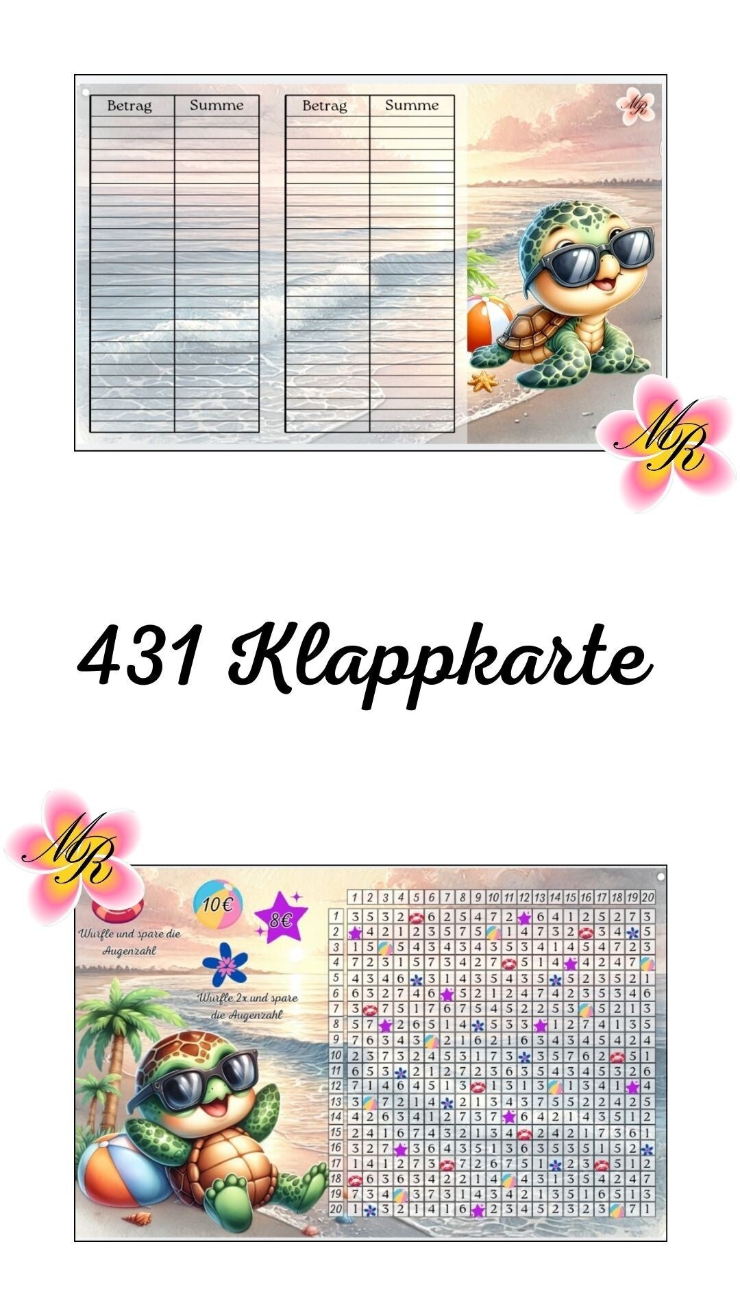 Klappkarte 431 XXL Bingo Schildkröte