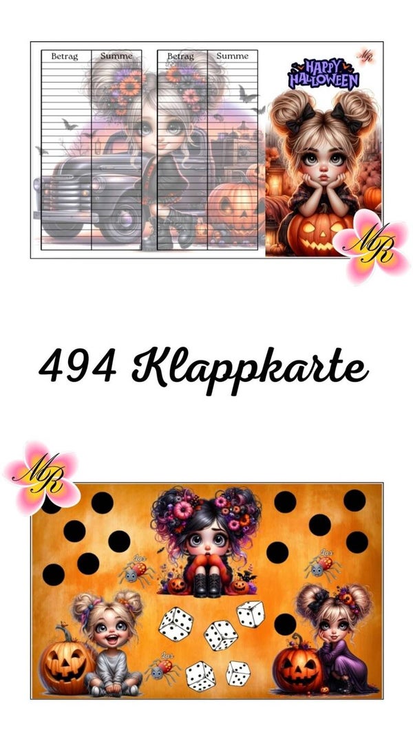 Klappkarte 494 Happy Halloween Mädchen