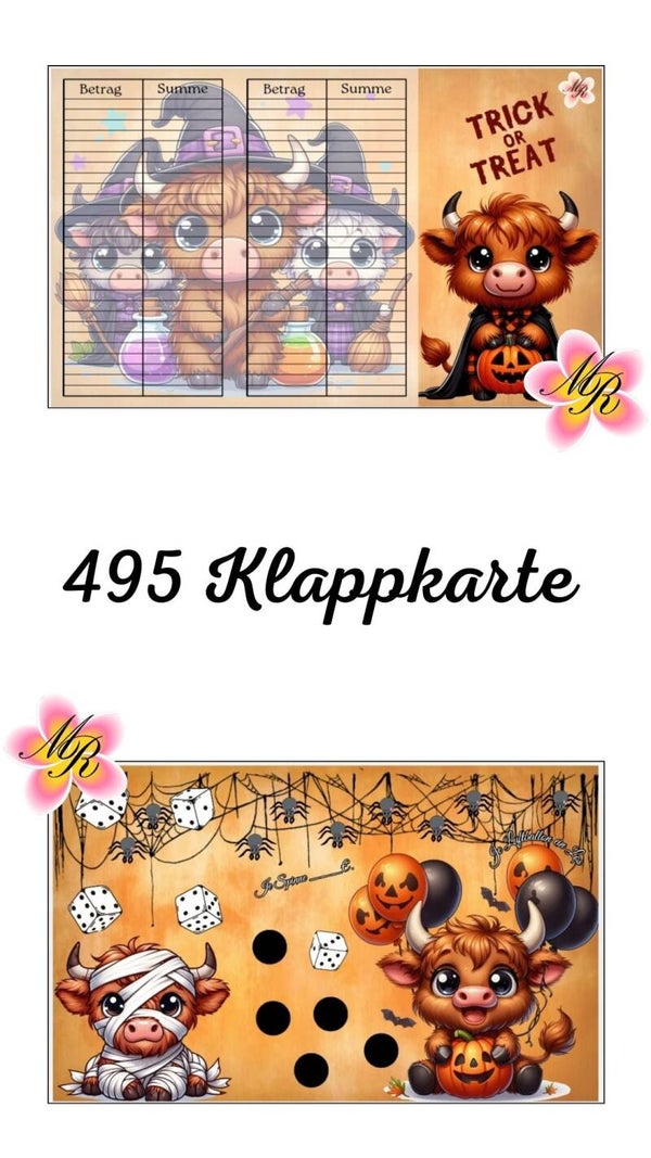 Klappkarte 495 Trick or Treat Highlandcow