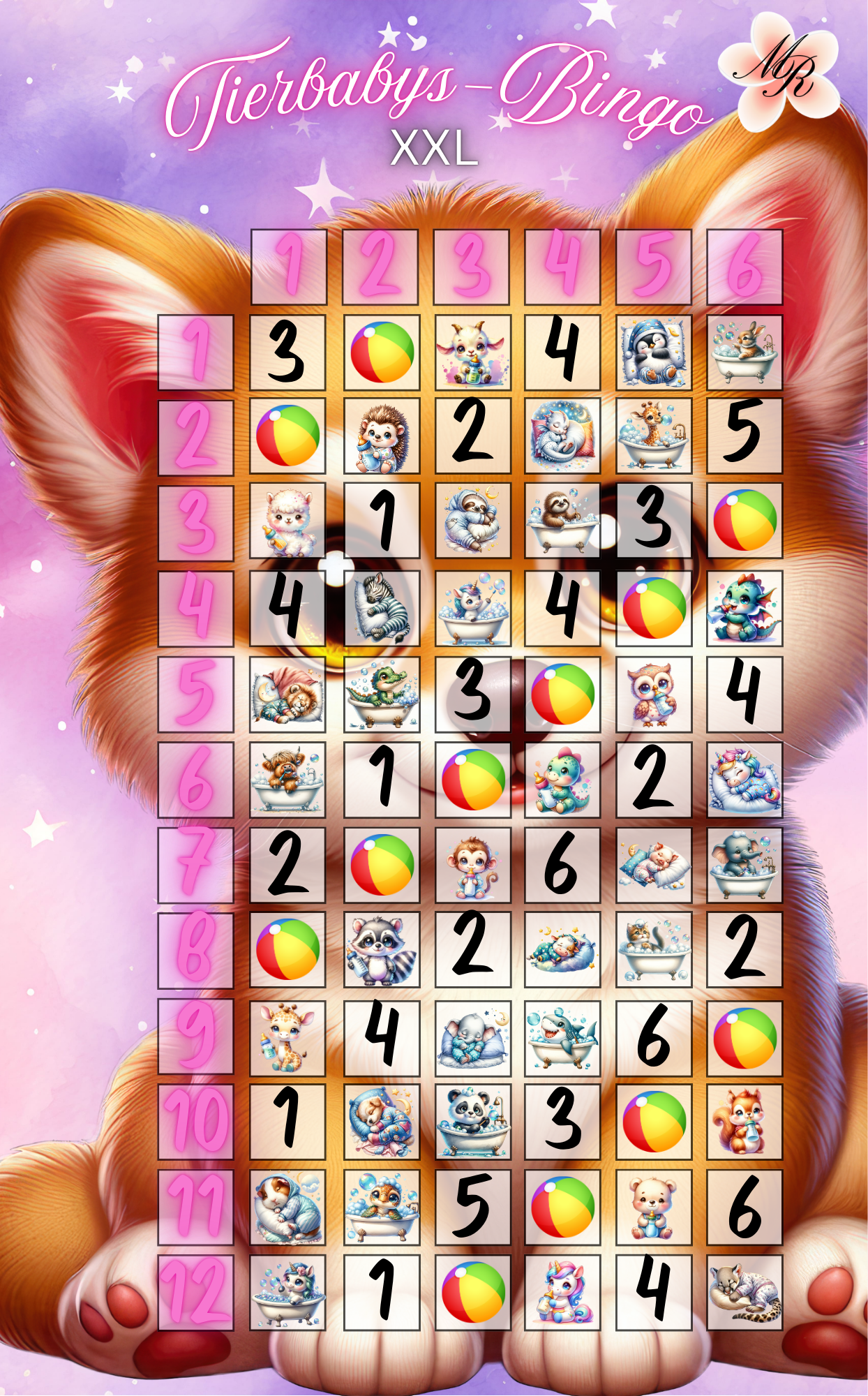 A6 Challenge 615 Tierbabys-Bingo-XXL