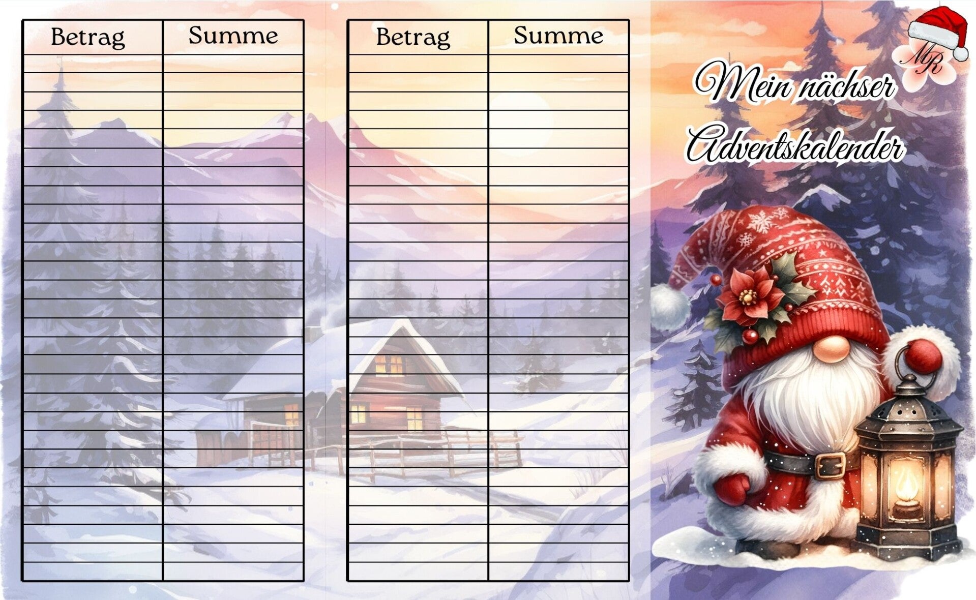 Klappkarte A15 Mein nächster Adventskalender