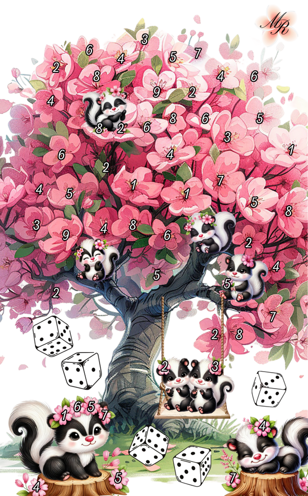 A6 Challenge 614 Stinktier mit Kirschblühten