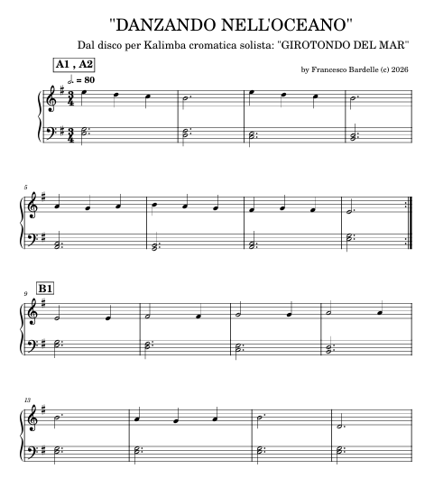 "DANZANDO NELL'OCEANO" - brano didattico per pianoforte