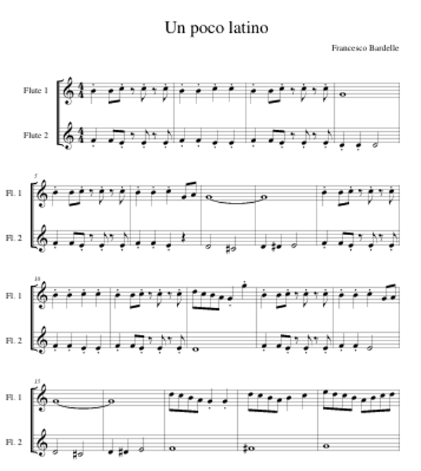 "UN POCO LATINO" - DUETTO per flauto traverso (2 pagine, formato A4)