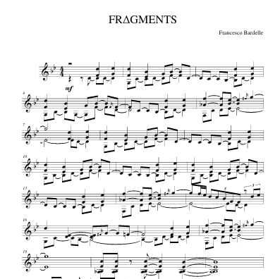 "FRAGMENTS" - Vibraphone Solo (3 pagine, formato A4)