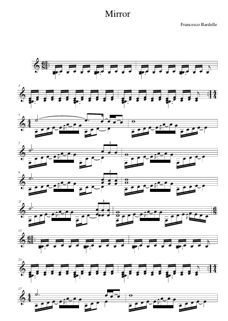 "MIRROR" - Vibraphone Solo (4 pagine, formato A4)