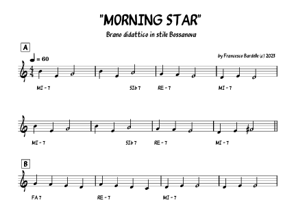 "MORNING STAR" - Brano in stile Jazz Combo (1 pagina, formato A4)