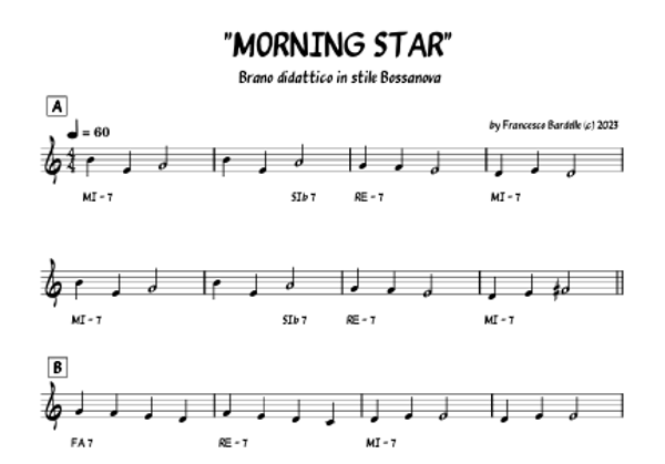 "MORNING STAR" - Brano in stile Jazz Combo (1 pagina, formato A4)