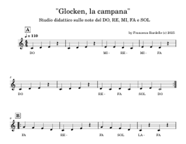 "GLOCKEN - LA CAMPANA" - Brano didattico (1 pagina , formato A4)