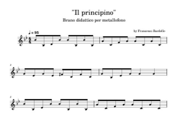 "IL PRINCIPINO" - Brano didattico per metallofono o similare (1 pagina, formato A3)