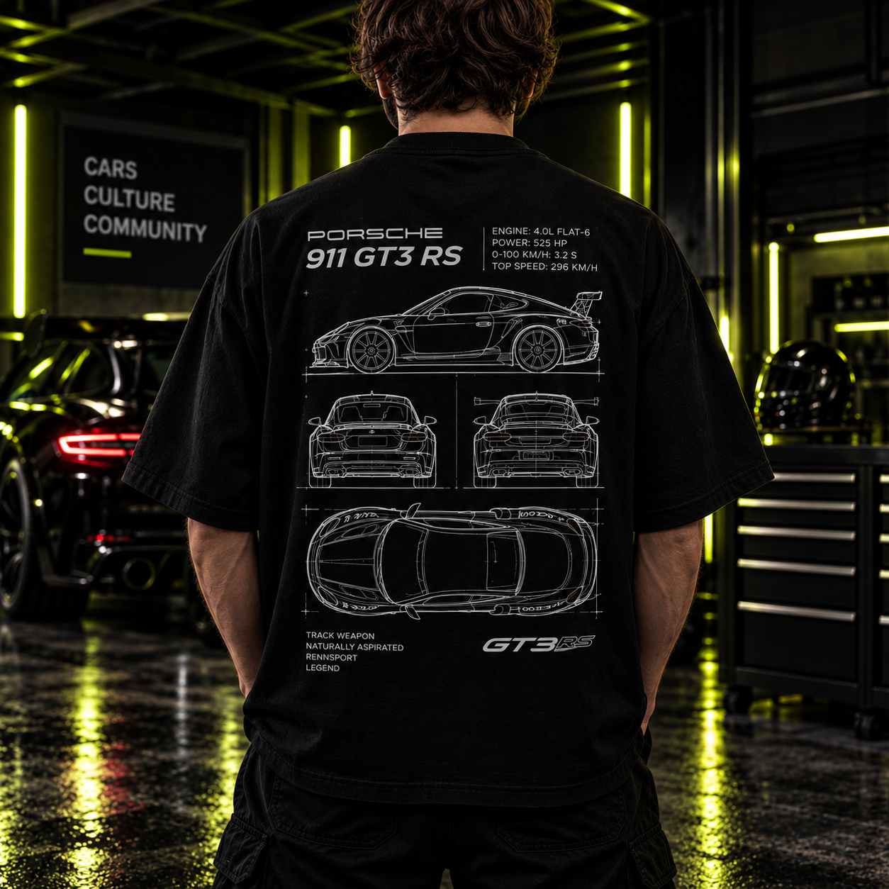 Porsche 911 GT3 RS Blueprint T-Shirt