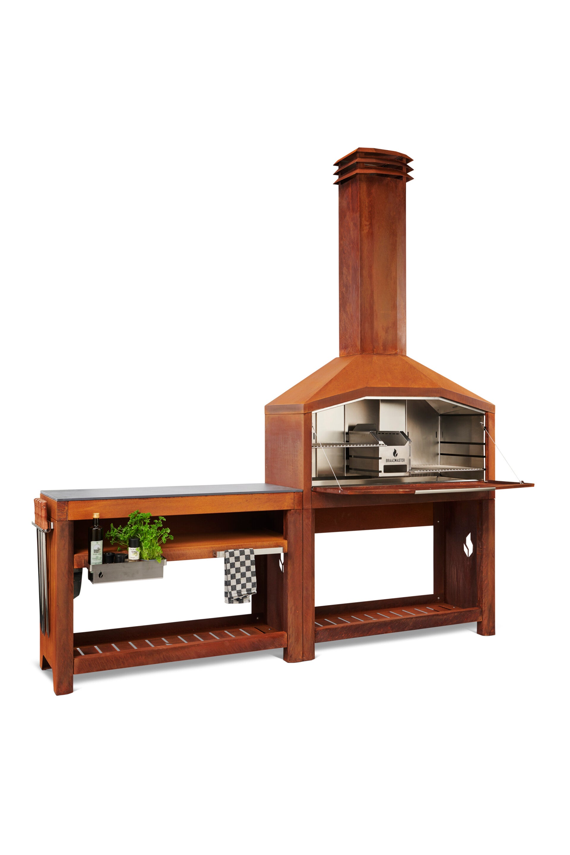 Cuisine extérieure Braaimaster Corten – Braai barbecue au bois