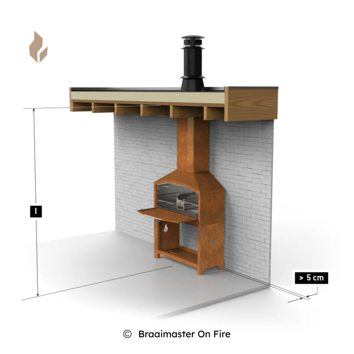 Braaimaster FS Duo Corten - Braai sans meuble | Barbecue à bois Braai