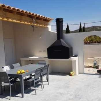 Barbecue sud-africain Braai_en tole noir_FS1200_ à poser_double foyer_Braaimaster_ChicDesign_LM30