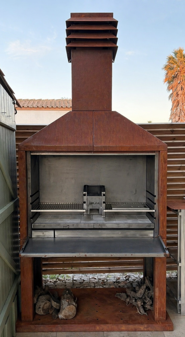 Braai FS1200C Corten – avec briques réfractaires