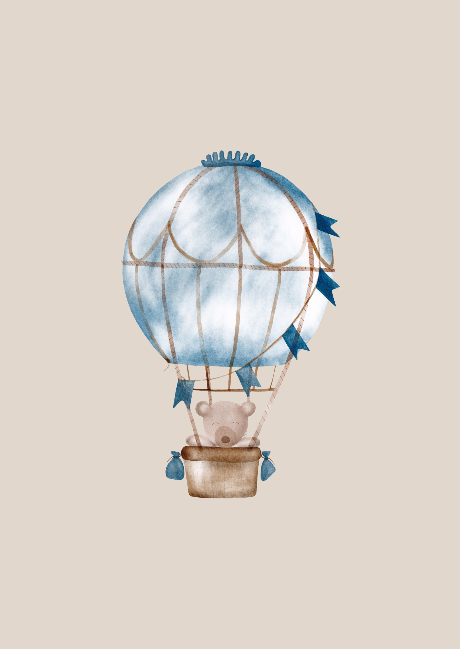 Kaart luchtballon blauw