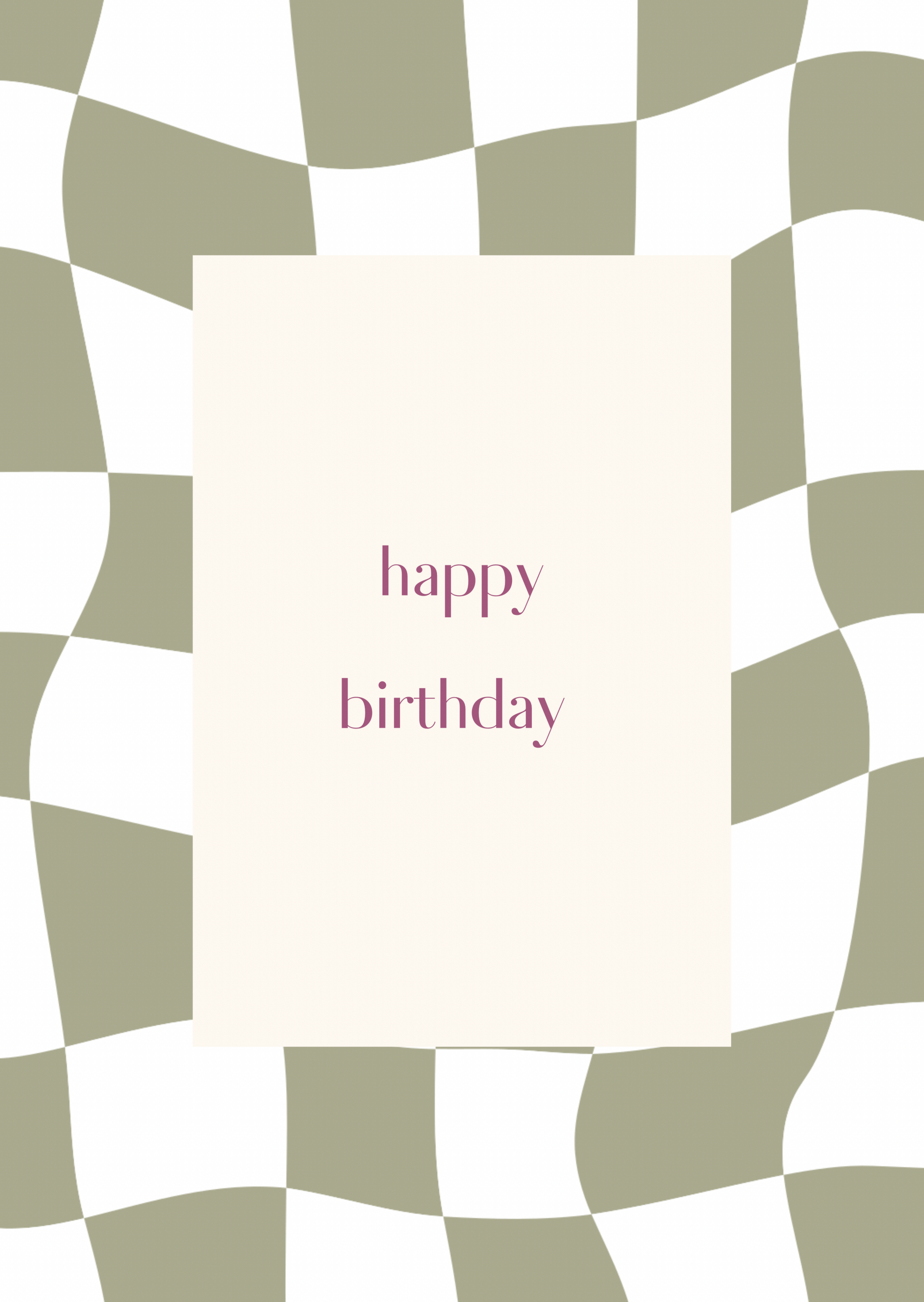 Kaart happy birthday groene ruitjes