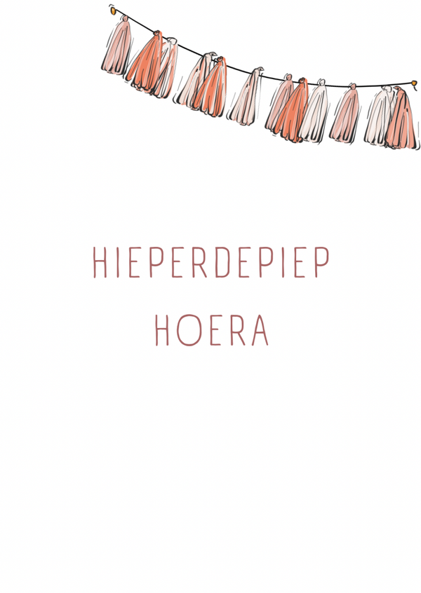 Kaart hieperdepiep hoera slinger