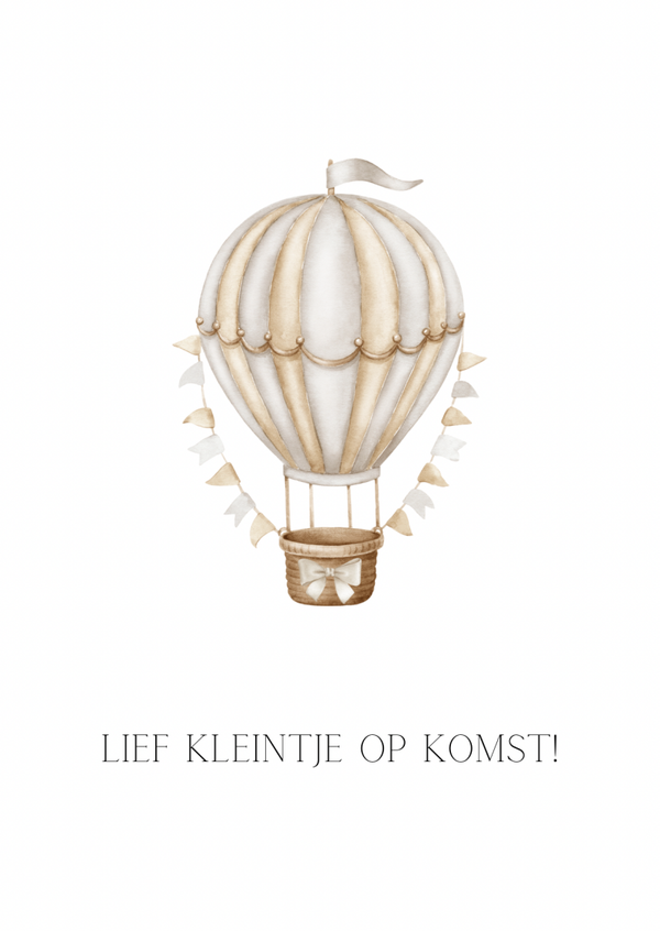 Kaart lief kleintje op komst luchtballon