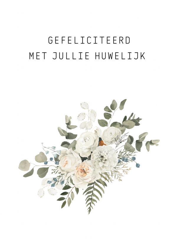 Kaart huwelijk boeket