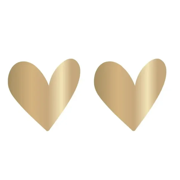 Stickers hartje goud  - 5,5cm 6 stuks
