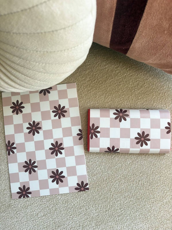 Chocoladewikkel ruitjes met bloemen