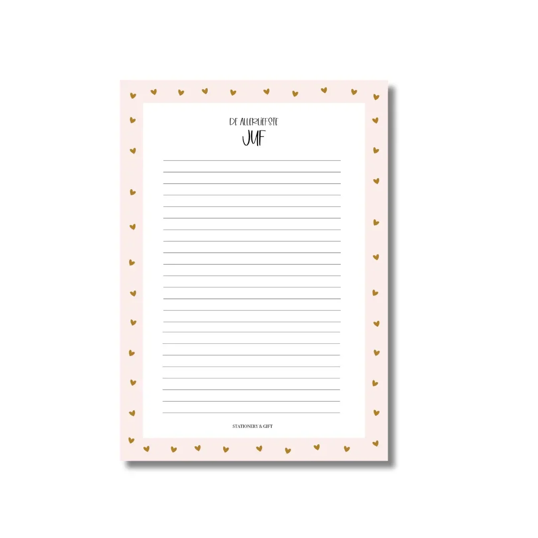 Notitieblok de allerliefste juf!