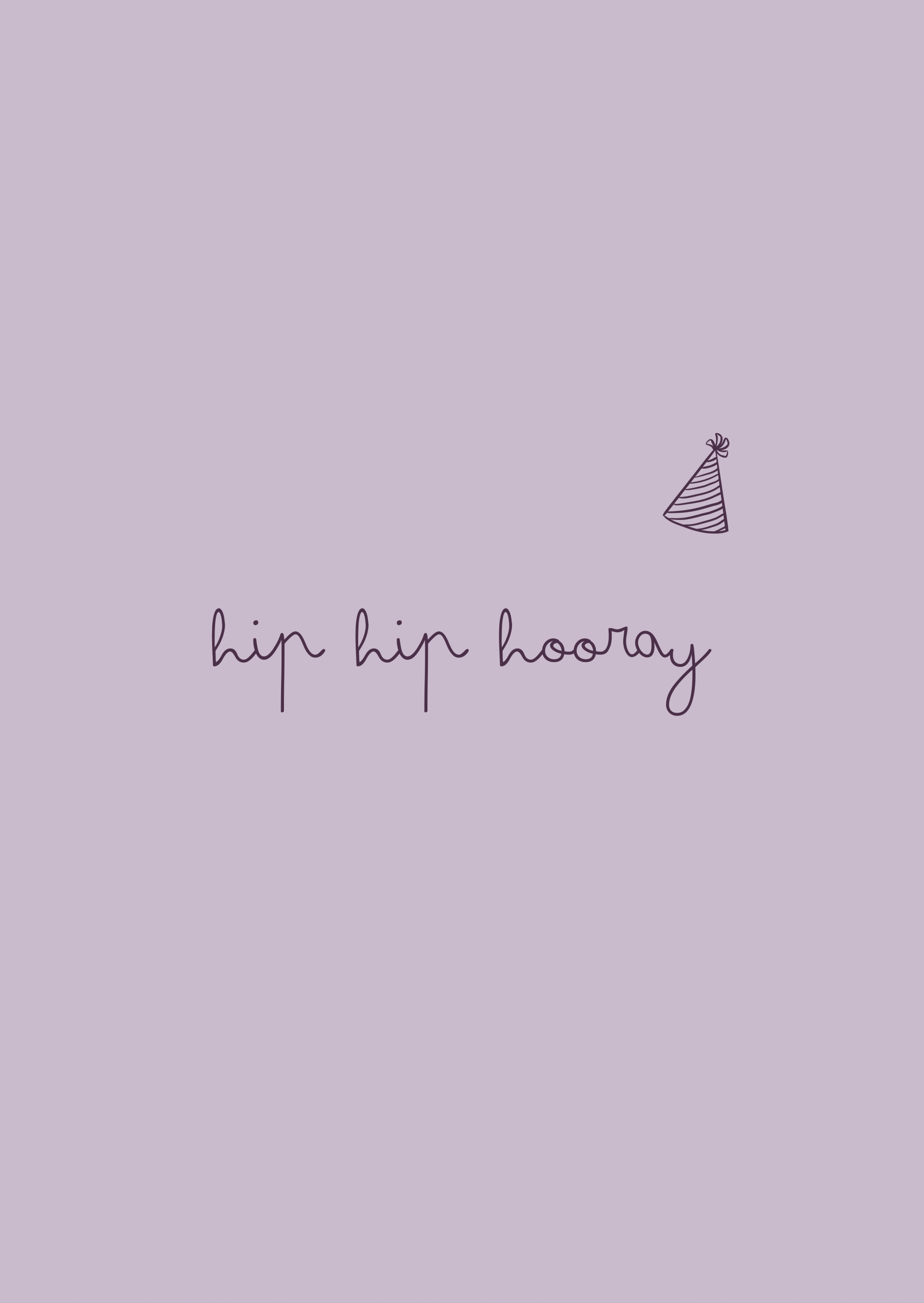 Kaart hip hip hooray lila
