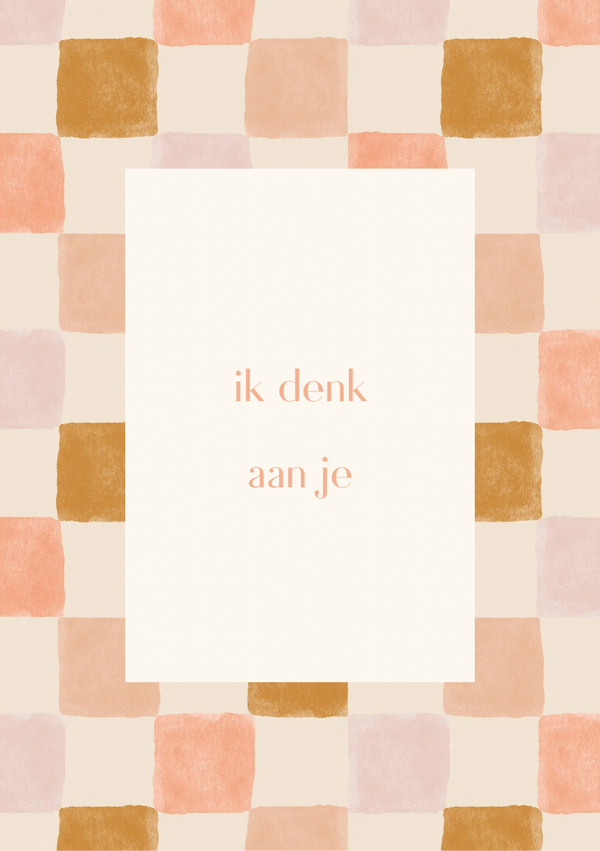 Mini kaart ik denk aan je ruitjes