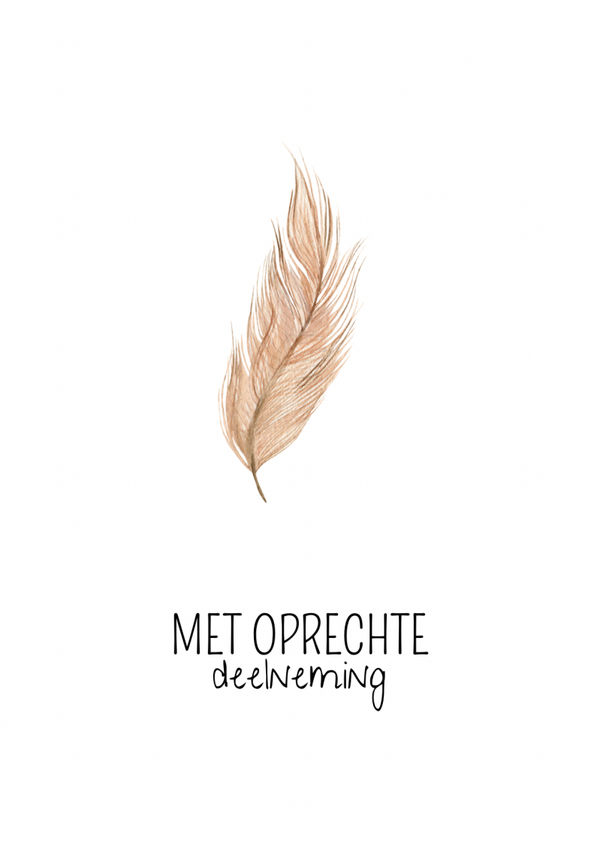 Kaart met oprechte deelneming veer